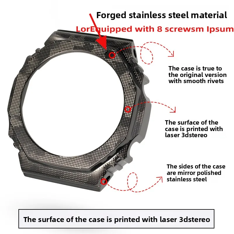 Para Casio GA-2100/2110/B2100 GM-2100/GBM2100 caja de metal de camuflaje modificada correa de reloj accesorios de correa de reloj de caucho flúor