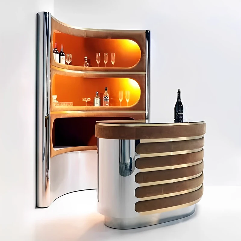 Designer   Light Luxury Triangular Wall Wine Cabinet Villa Family Luxury Art Wine Storage Cabinet Counter Cabinet