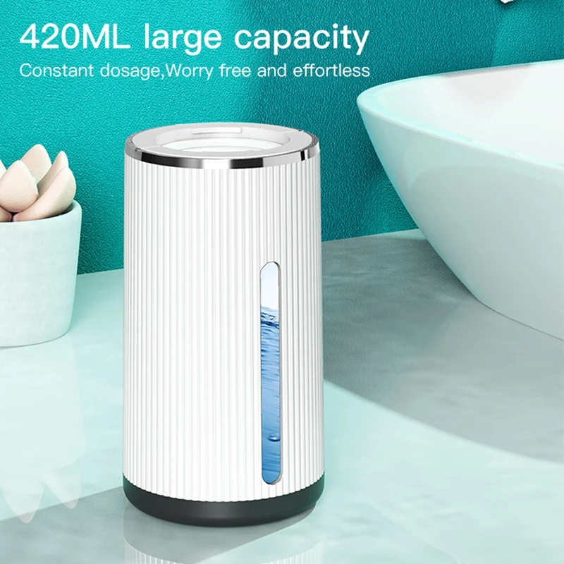 420ML Automatic Foaming Soap Dispenser 4 Gear Infrared Sensor USB Rechargeable Dispenser Wall Mounted IPX6