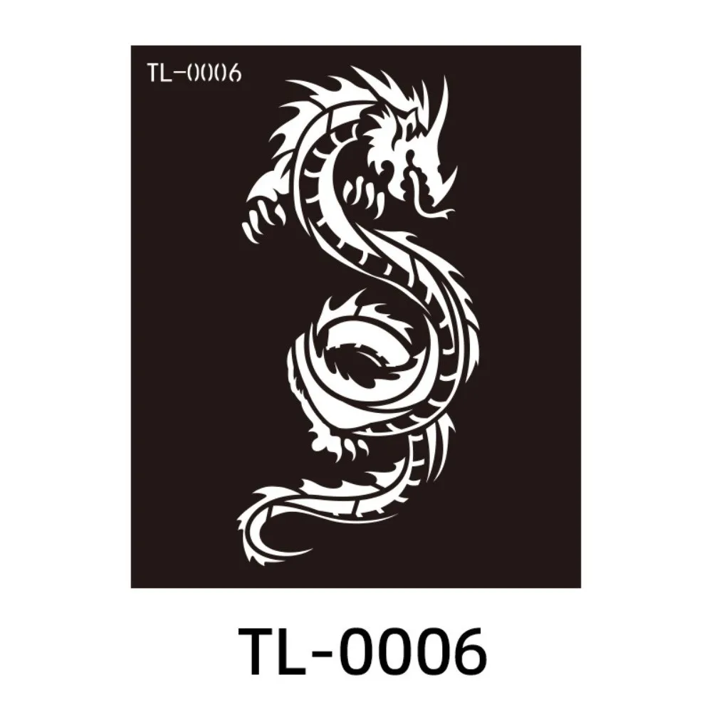 Hollow Henna Tattoo Stencil Mehndi Stickers Wedding Tool Henna Tattoo Template Wolf Butterfly Dragon Phoenix India Flower
