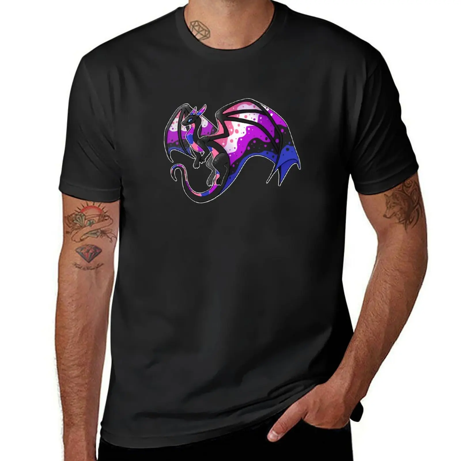 Genderfluid Dragon Friend T-Shirt tops sublime new edition summer clothes fitted t shirts for men