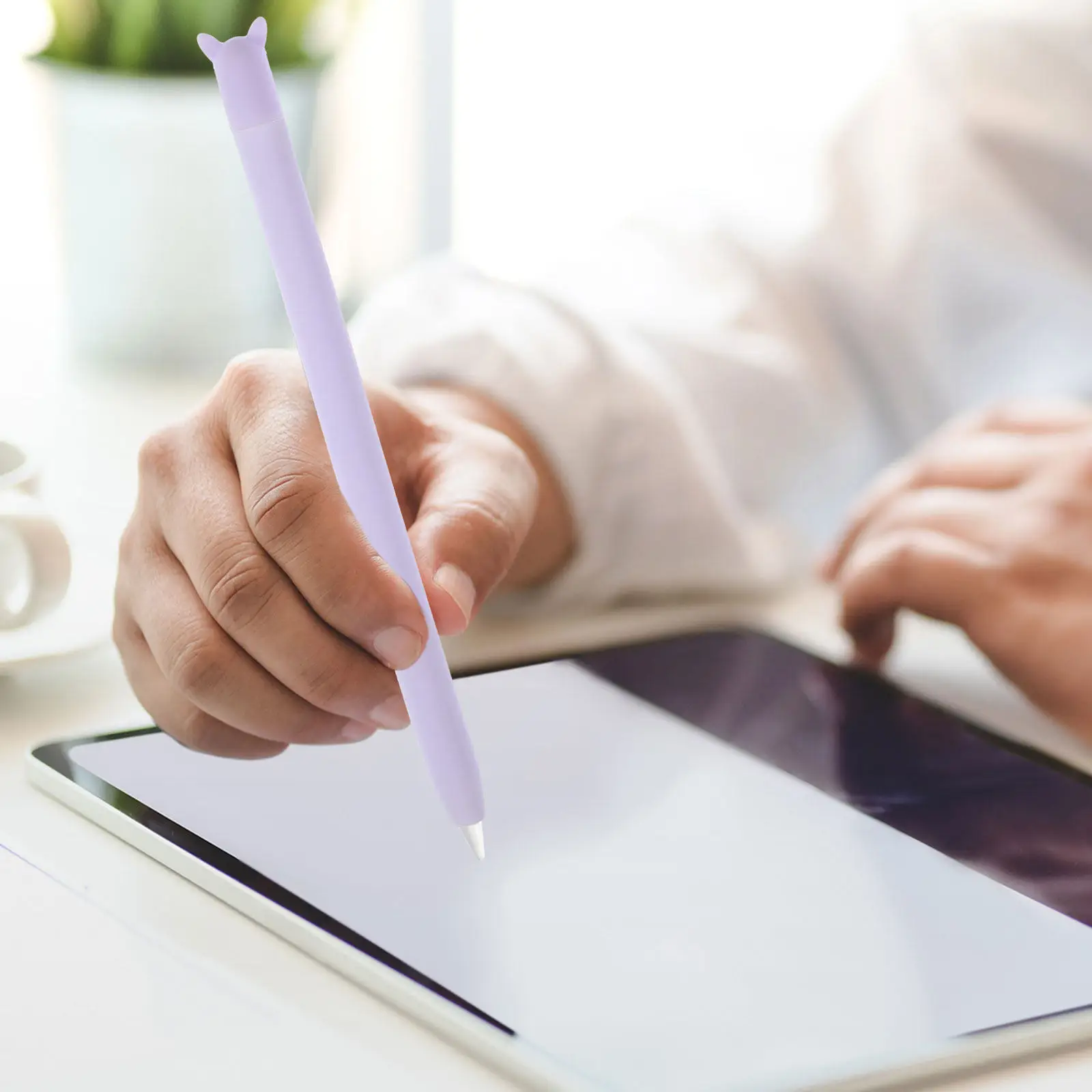 

1Pcs Stylus Pen Protective Sleeve Cartoon Rabbit Ear Case Compatible with Apple Pencil 2 Silicone Digital Pencil Storage