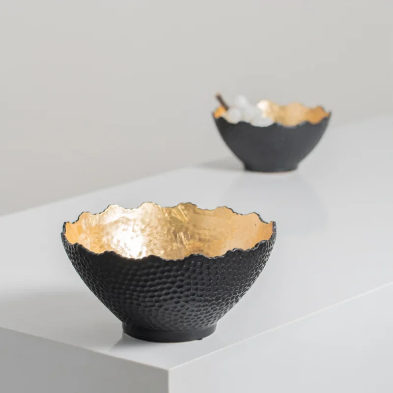 Ceramic Fruit Plate Golden Abstract Irregular Tray Desktop Storage Container Bowl Snack Plate Home Decoration Accessories