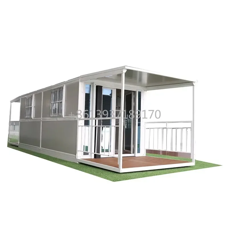 

China Shipping 20ft Folding House Construction Site Office Container Hotel Luxury Prefabricated House Fast Build with Terrace