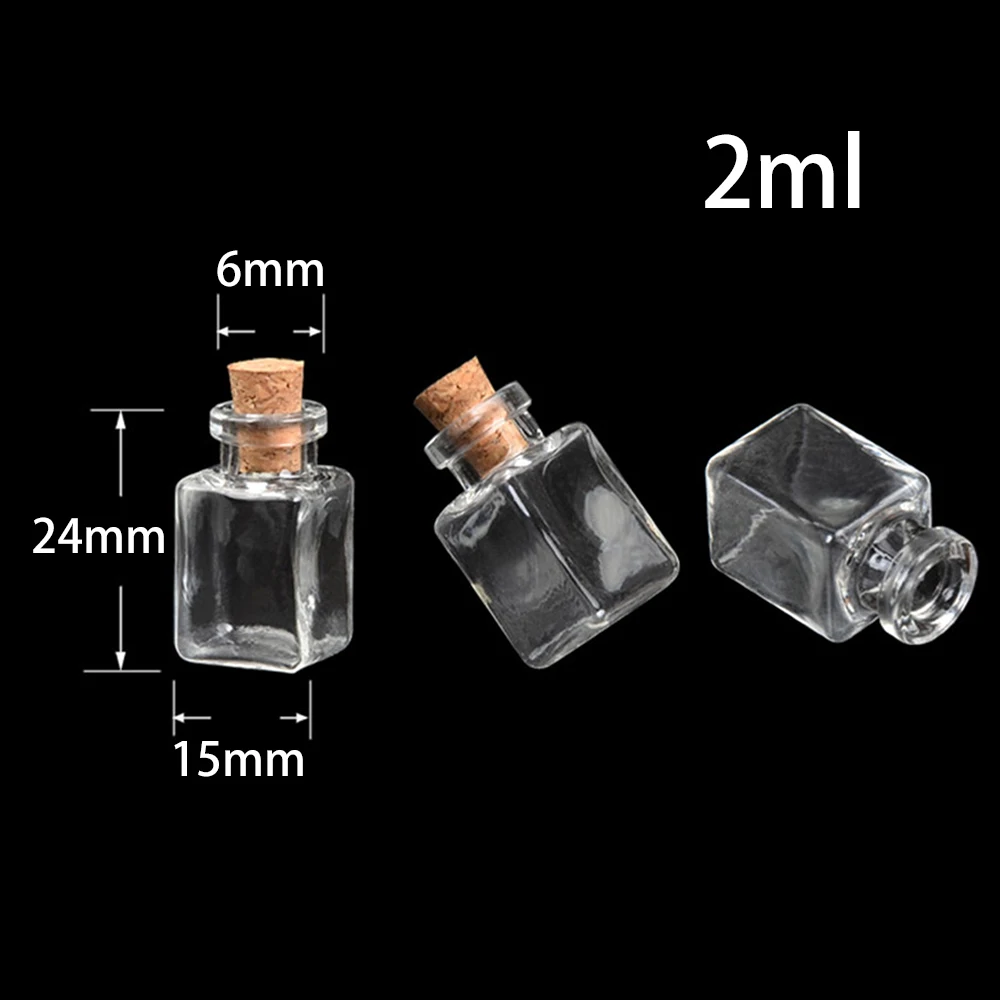 retangulo mini garrafas de vidro frascos minusculos transparentes pingentes de presentes faca voce mesmo frascos de trinket de perfume vazio reutilizaveis 2ml 100 pcs 01