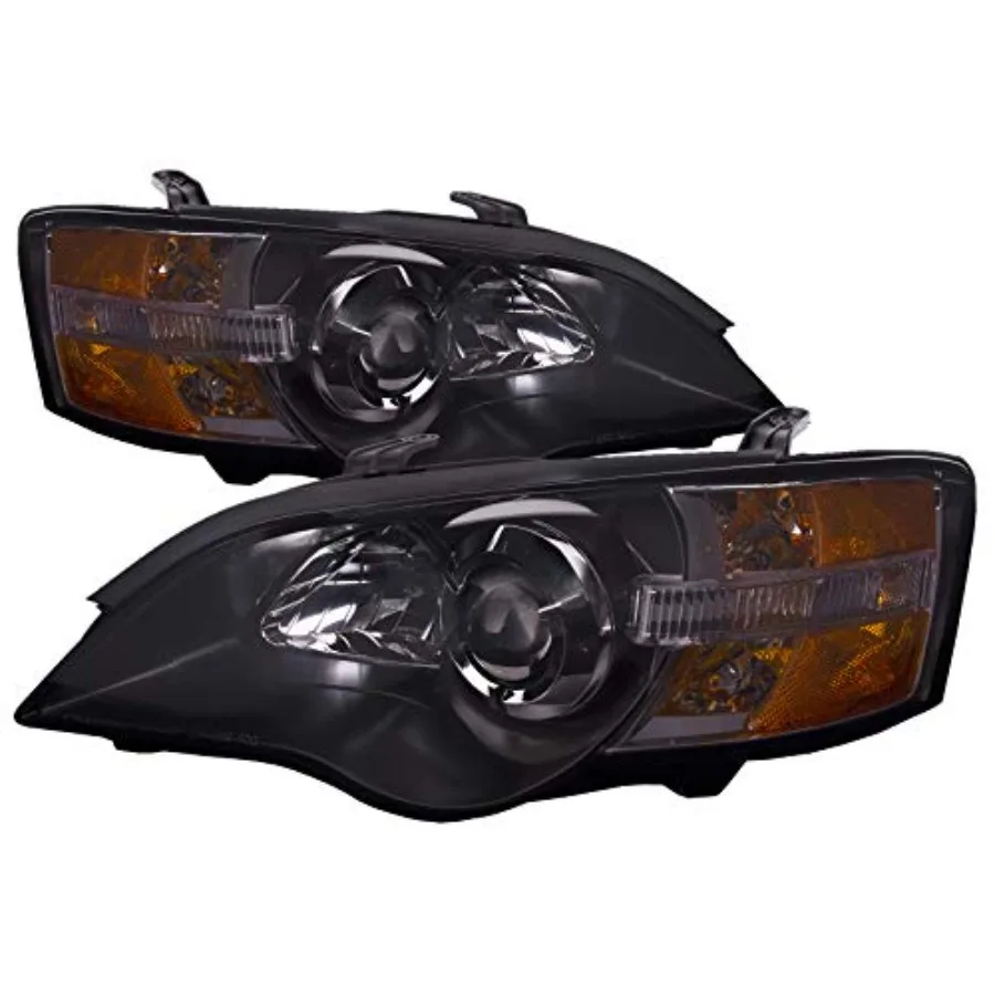 

Black Housing Halogen Headlights Compatible with Subaru Legacy And Outback 2005-2007 Includes Left Driver and Right Passenger Si