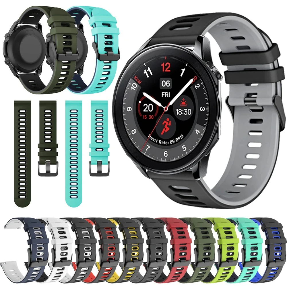 

Sports Rubber Strap for OnePlus Watch 2 OPPO Watch X Swim Silicone Soft Watchband 20mm 22mm Belt Replacement Accessorie