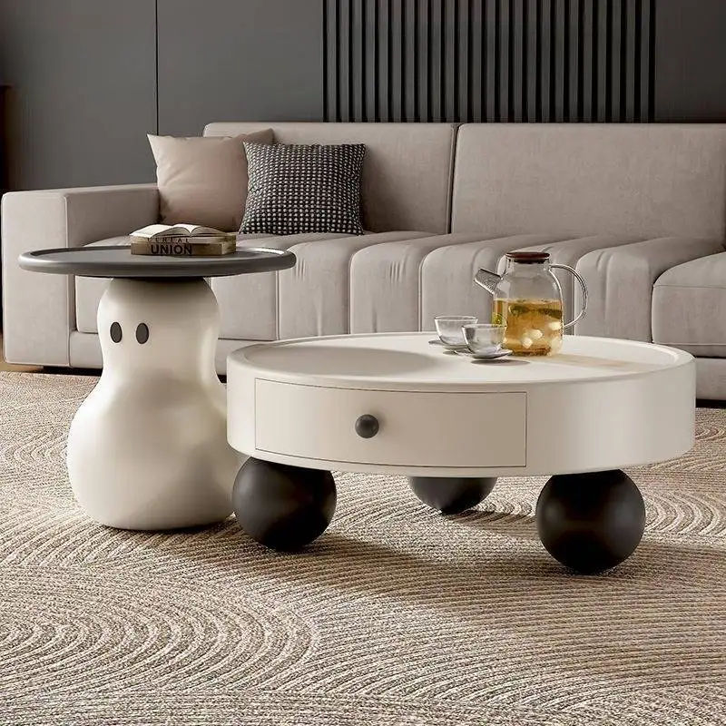 

Nordic Modern Round Coffee Tables White Unique Living Room Coffee Tables Luxury Cute Designer Tavolino Da Salotto Furniture Home