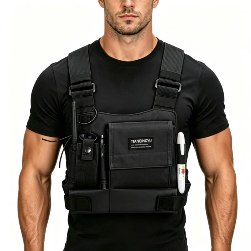 Lightweight Running Vest Backpacks Outdoor Cycling Bag Men Hiking Marathon Chest Rig Bag Storage Pocket Unisex Sports Chest Bags