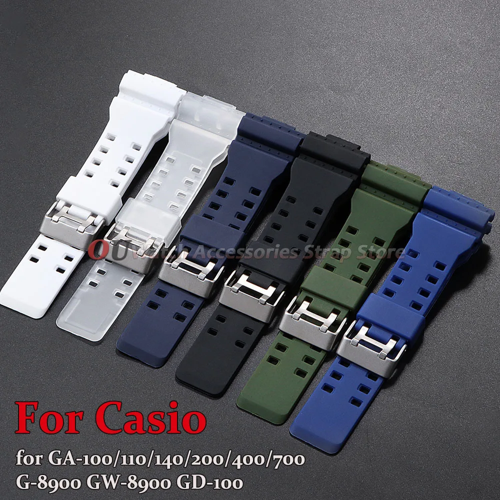 Silikonarmband 16 mm für Casio für GA-100/110/140/200/400/700 G-8900 GW-8900 GD-100 Herren-Armbanduhr aus wasserdichtem Sportharz für Herren