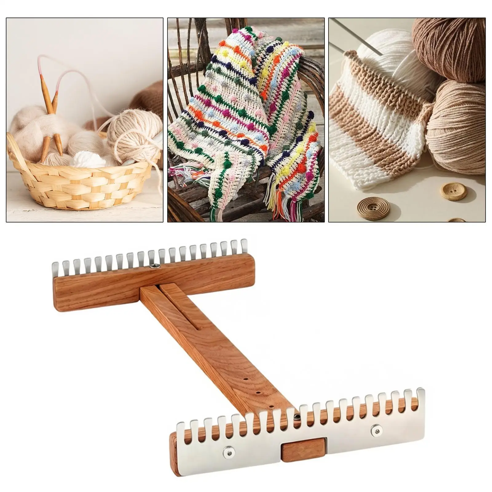 Weaving Loom Wooden Adjustable Frame Machine Tapestry Loom For Home School Art Class Workshop Studio Family Gathering Holiday view 4