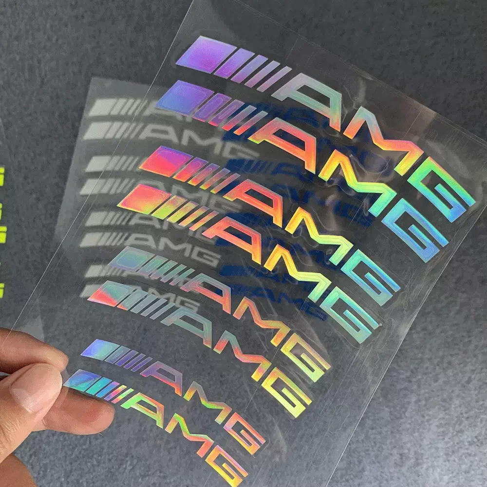 1set Car Brake Caliper Sticker Car Accessories Waterproof and Reflective Laser Letters Decoration Decals