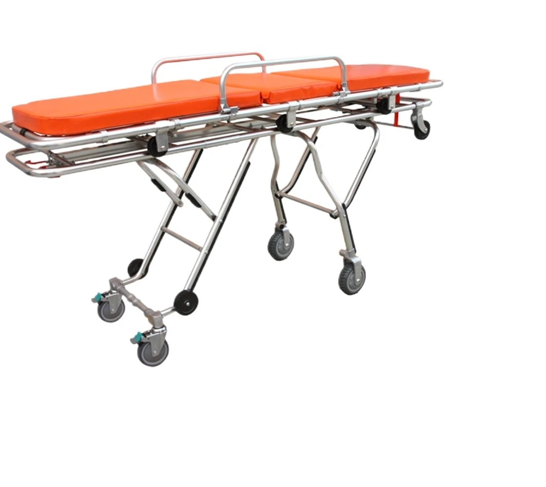 Multi-Position Aluminum Alloy Ambulance Stretcher Bed Automatic Loading Stretcher Foldable