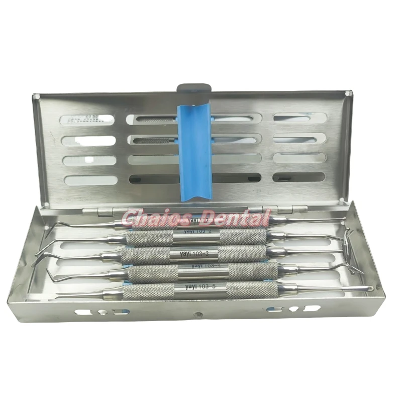 5Pcs/Box Double-Head Resin Filler Set Dental Composite Resin Filling Spatula Aesthetic Restoration Set With Sterilizer Box