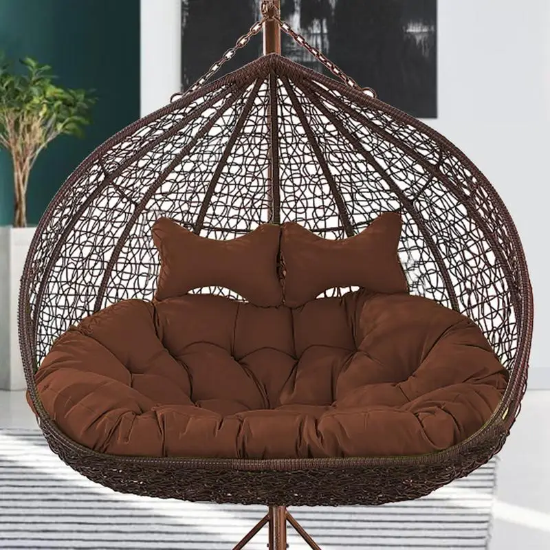 Swing Hanging Basket Seat Cushion Egg Hammock Nest Back Pillow Hanging Basket Chair Wicker Outdoor Garden Hanging Patio Cushion