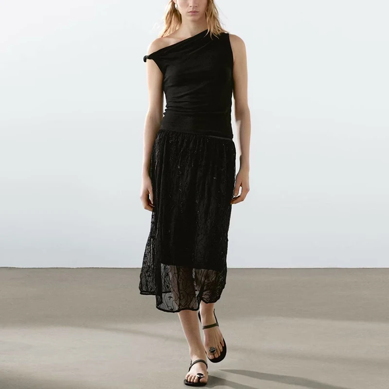 

Коврик, приталенная футболка с асимметричным воротником, плиссированная летняя новинка, женская футболка Faion Z из полиэфирного волокна