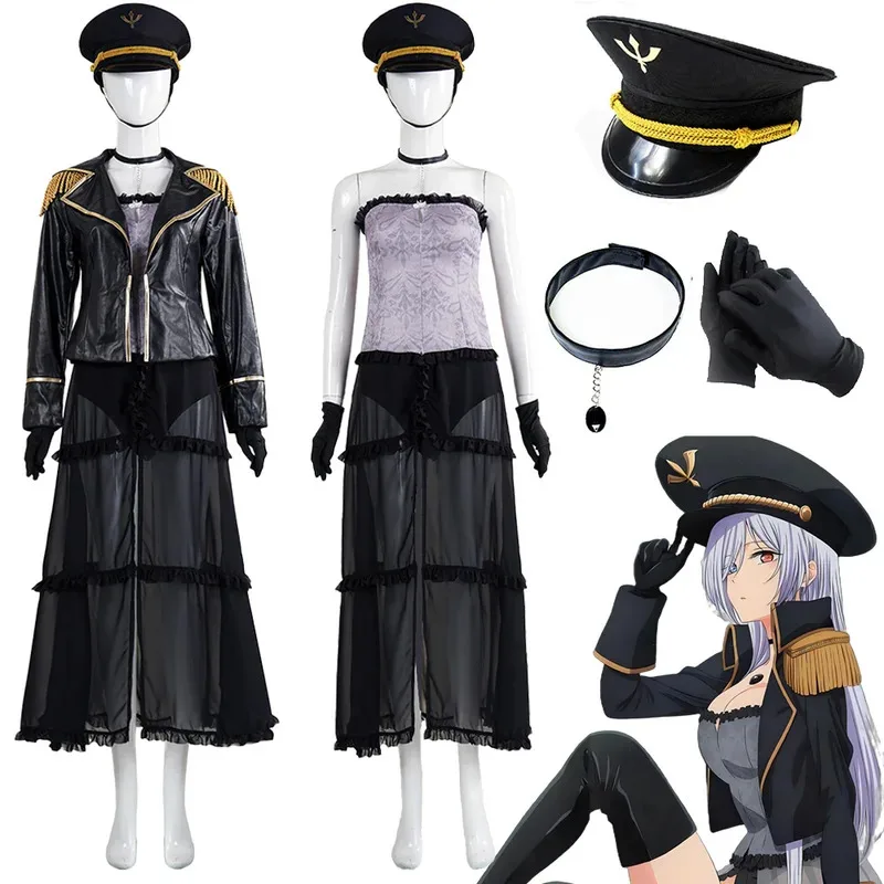 ชิออน นิคาโดะชุดคอสเพลย์อะนิเมะแต่งตัวคอสดาร์ลิ่งเครื่องแต่งกายผู้หญิงปลอมตัวบทบาทหมวกวิกผมถุงมือสร้อยคอชุดฮาโลวีน