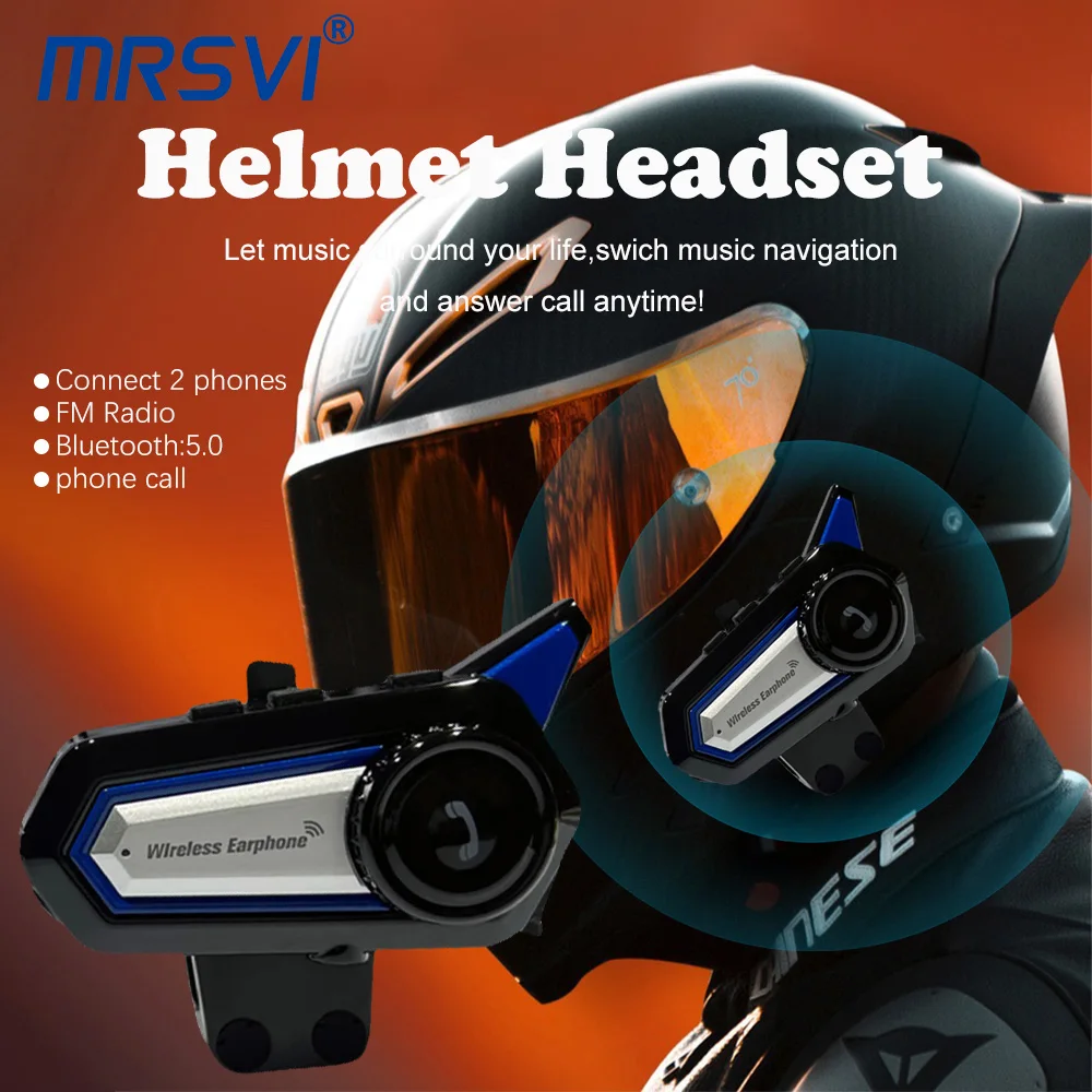 

MRSVI Motorbike Helmet BT31-2 Earphone with Mic Bluetooth Stereo Voice Control Hands Free Earphone IPX7 Waterproof Headset