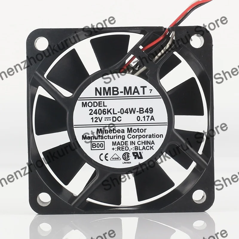 

Вентилятор охлаждения 60x60x15 мм, 6 см, NMB DC 12V 0.17A AC EC 6015, с двойным шарикоподшипником, высокопроизводительный, бесшумный, 3-проводной, 2406KL-04W-B49