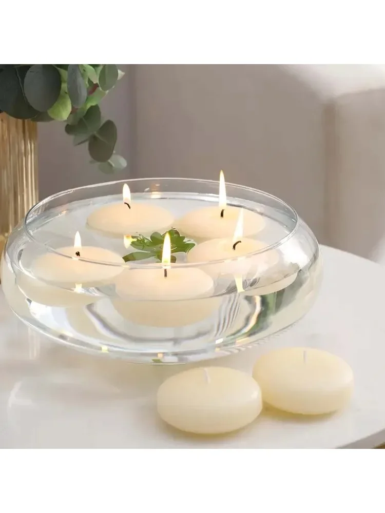20 stuks ivoor drijvende kaarsen, ongeparfumeerd druppelloos, voor bruiloften, Kerstmis, verjaardagsfeestje, cilindervazen en huisdecoratie - afbeelding 2