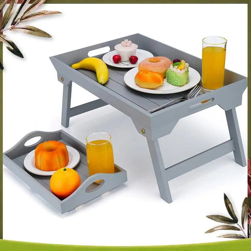 

Reliable-Outdoor Folding Table,Wooden Lazy Dormitory Bed Laptop Small Table,Tray Camping Picnic Portable Thickened Desk Easy To