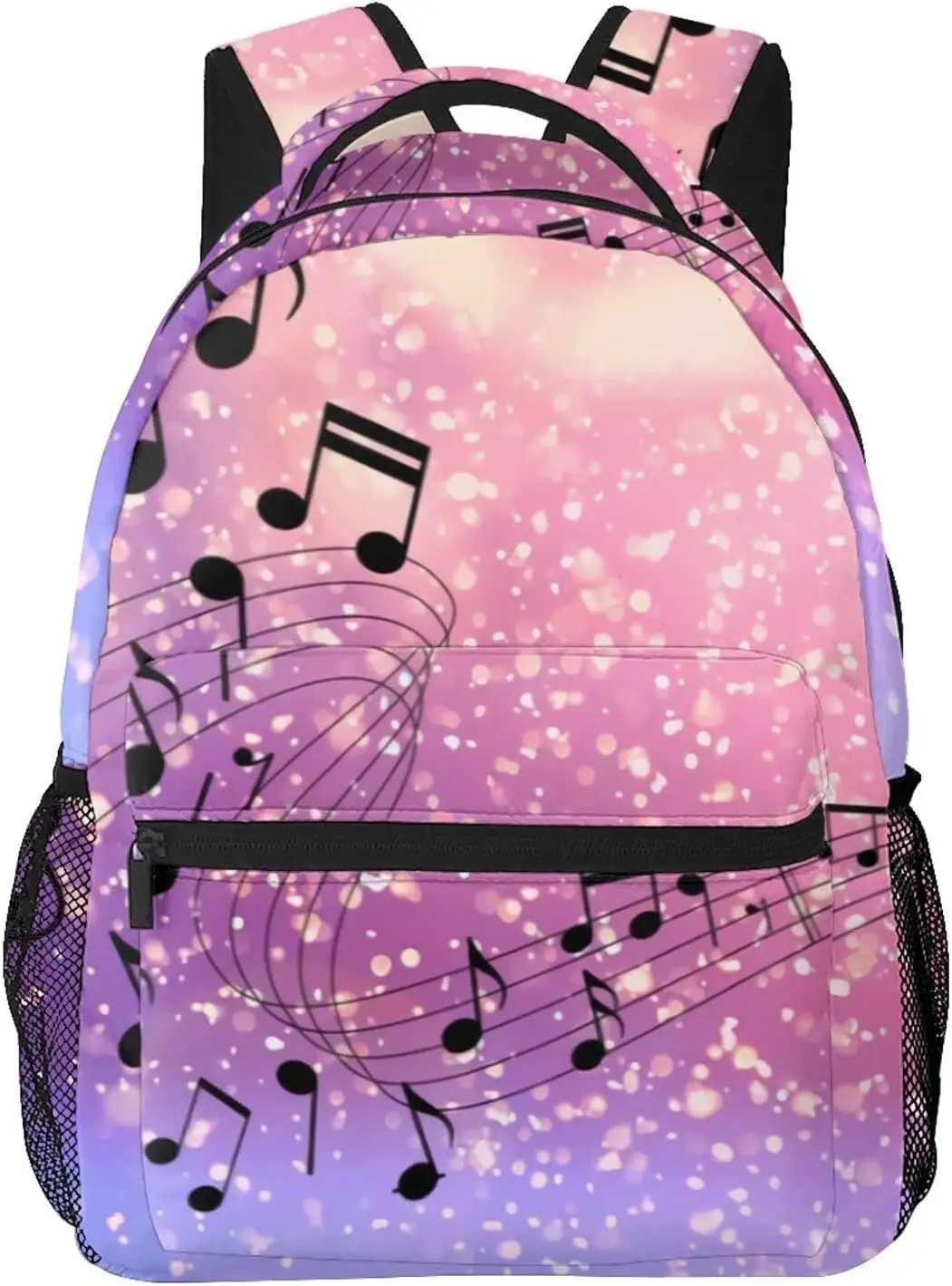 Music Note Backpack Adjustable Shoulder Strap Bookbag Casual Daypack Lightweight Backpack for Adults