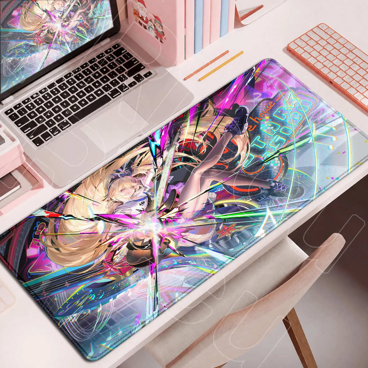 Anti-slip Natural Rubber Game Mouse Pad Large Kawaii Anime Girl Akane Rin Desktop Mat NTE Neverness To Everness XXL Play Mauspad