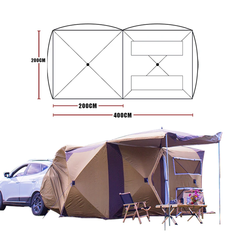 Customized High-quality Car Rear Tent Portable Telescopic Outdoor Camping Sunshade Box Car Rear Tent Wholesale Custom