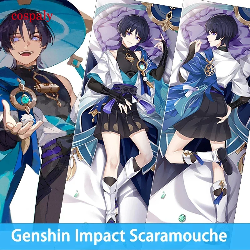 Genshin Impact Scaramoux Dakimakura Wanderer Balladeer Cosplay Hugging Body Pillow Case Dakimakura Double-Sided Pillowcase