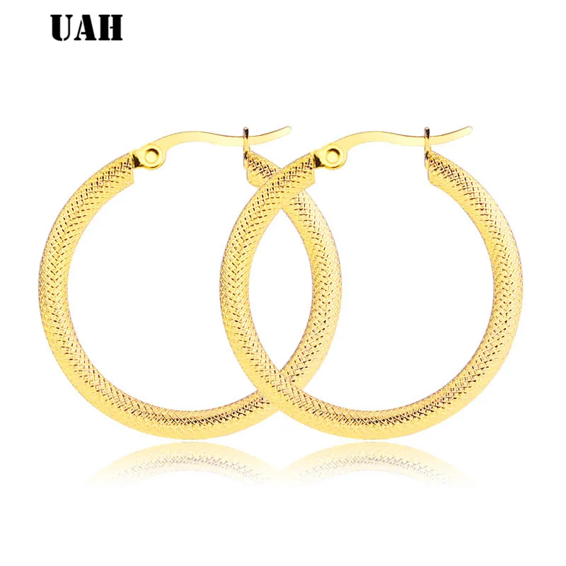 UAH Stainless Steel Circle Hoop Earrings For Women Sexy Big Round Loop Hypoallergenic Earrings Jewelry Sports Earings Gifts