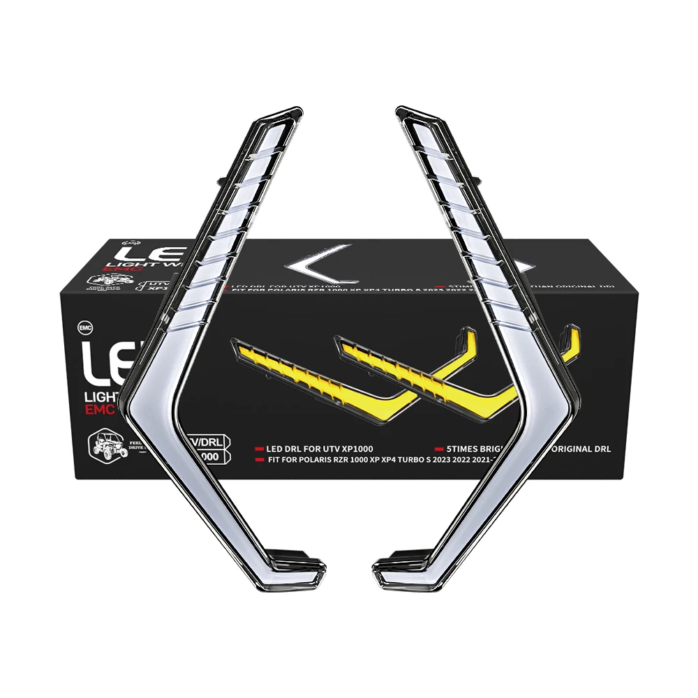 

ATV RZR LED Front Fang Light White Yellow DRL Amber Turn Signal Lights for POLARIS RZR XP 1000/XP Turbo/XP Turbo S