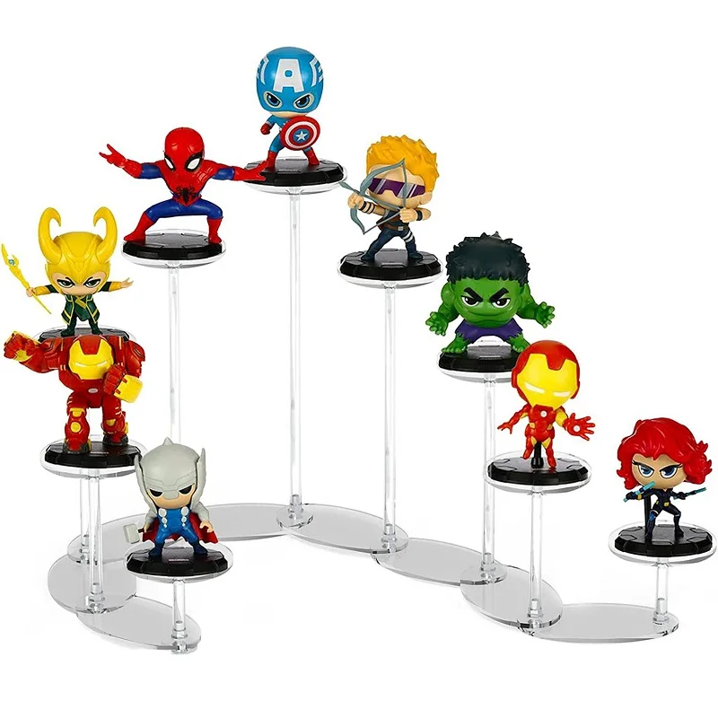 9 Tier Transformable Acrylic Display Stand Mini Figures Collectibles Organizer Holder Cupcakes Makeup Jewelry Display Riser