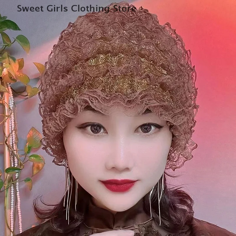 หมวกคลุมผมผ้าลูกไม้ระบายอากาศสำหรับฤดูร้อนสำหรับผู้หญิง ผ้าคลุมผม หมวกคลุมศีรษะ ผ้าโพกศีรษะ หมวกมุสลิม ผ้าคลุมศีรษะแบบยืดหยุ่น คลุมศีรษะได้เต็มที่