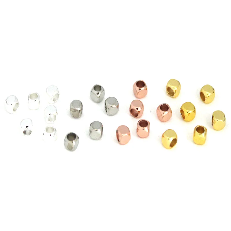 

50 шт., металлические бусины из нержавеющей стали