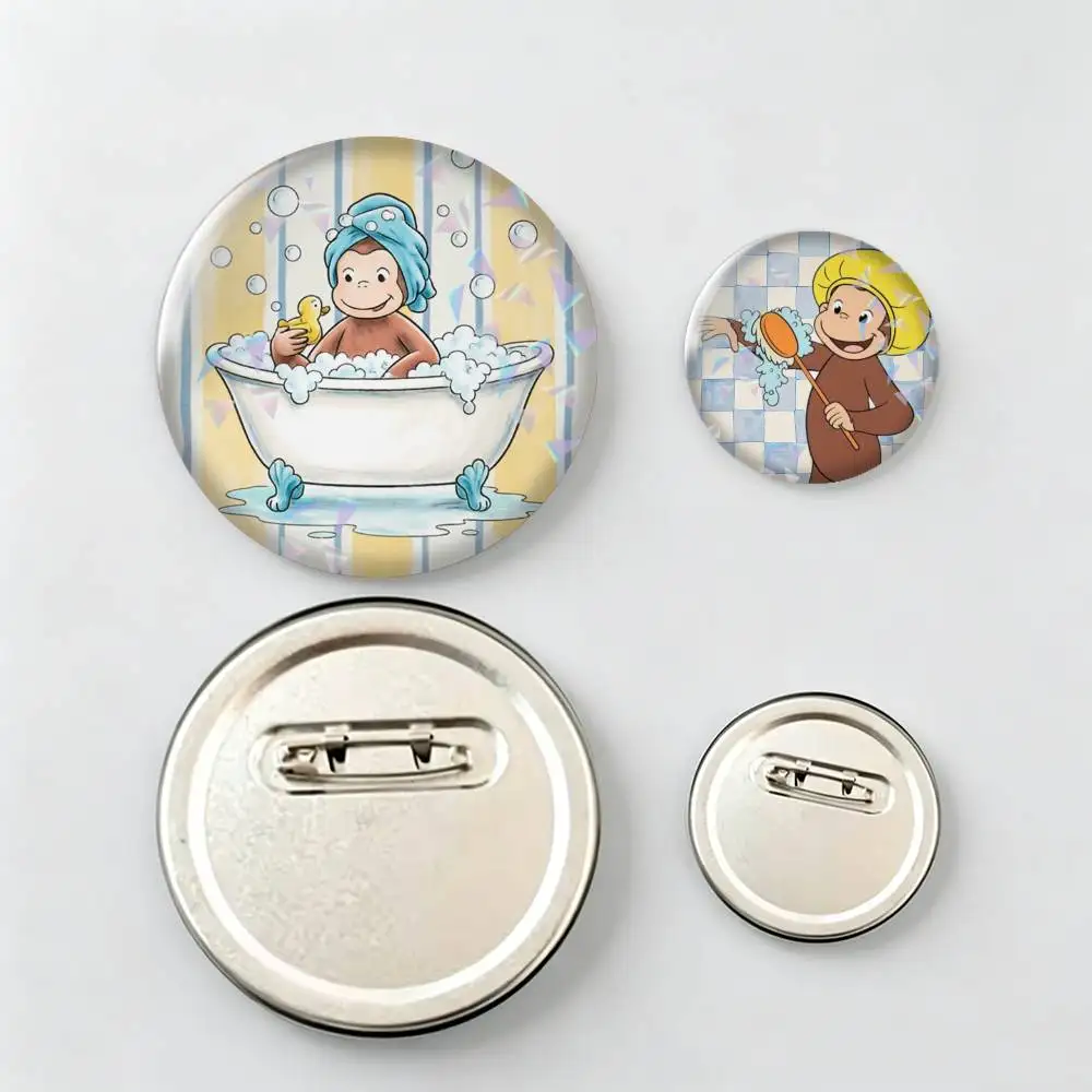Curious George-e Monkey-y Brooch Metal Decorative Brooch Pins for Backpack Clothes Jacket Accessories,Souvenir.
