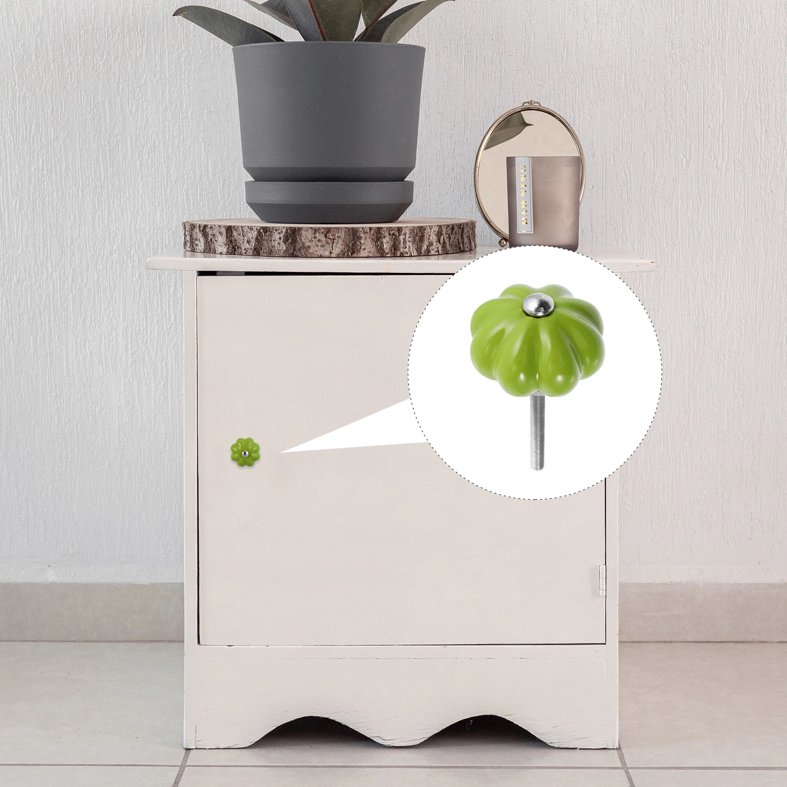 

Cabinet Pumpkin H Drawer Knob Furniture White Ceramic Kitchen Wardrobe Dresser Smooth Surface Excellent Detail