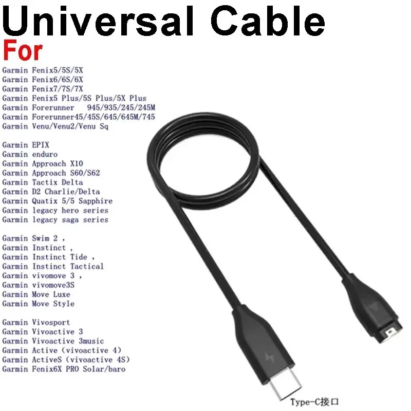 For Garmin Watch Universal USB Type-C Charger USB-A USB-C Charging Cable for Fenix 8 5 5S 5X Plus 6 6S 6X Pro 7 7S 7X Chargers view 6
