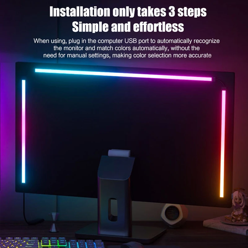 Computer Monitor Ambilight Lights PC E-Sport Gamer Ambient RGB Strip, Desktop Computer Display AURA LED 5V USB Software Control