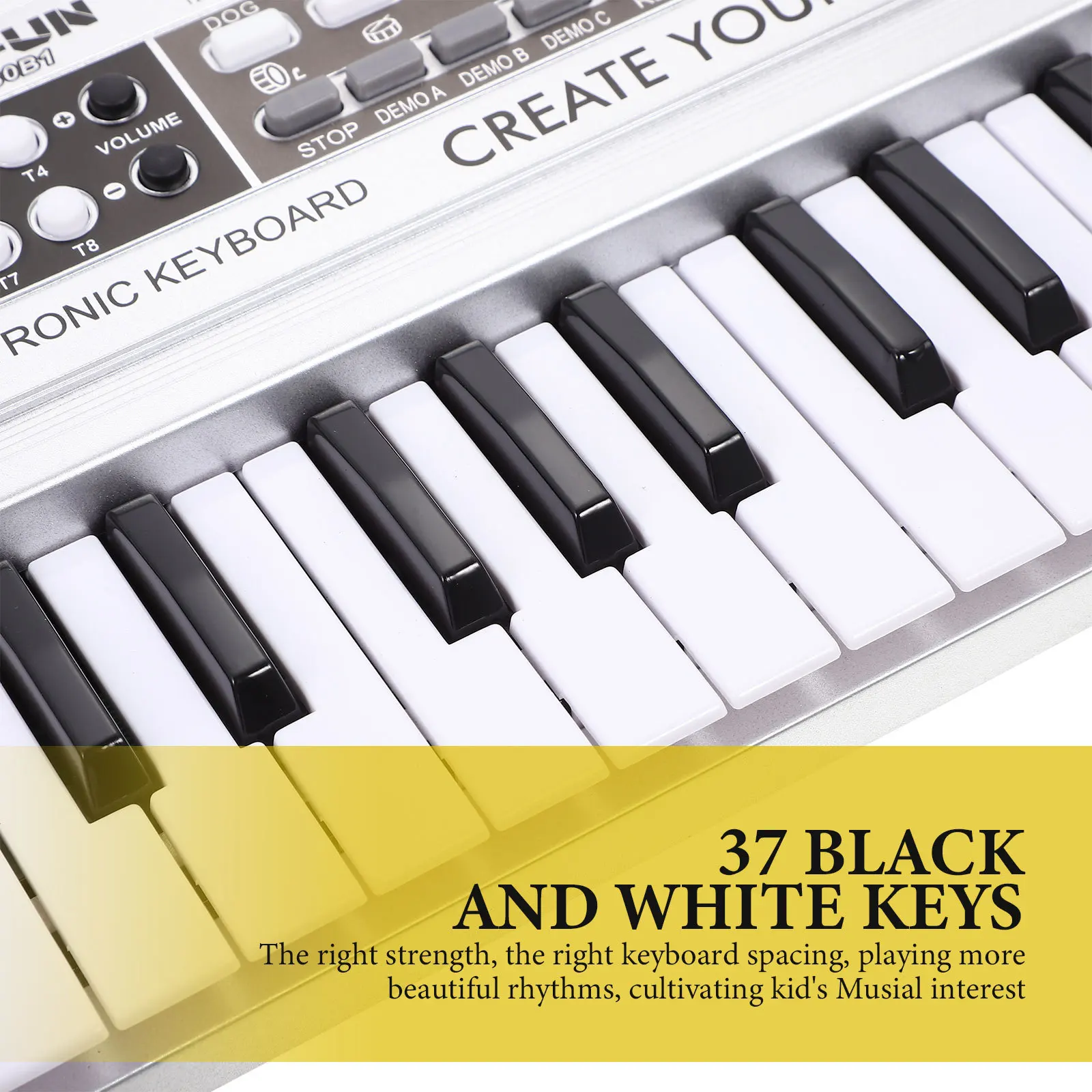 

37 Keys Electronic Piano Keyboard Pink Durable Multipurpose Simulation Musical Learning Plaything for Children