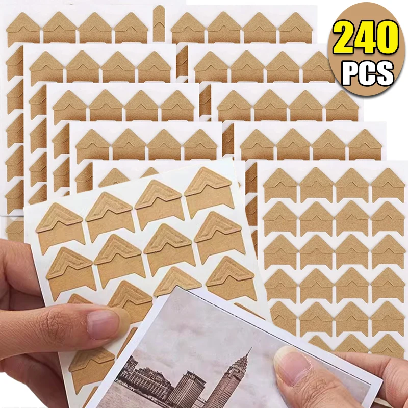 Photo Corner Sticker DIY Kraft Paper for Scrapbooking Decor Self Adhesive Picture Frame Journal Album Edging Corner Stickers