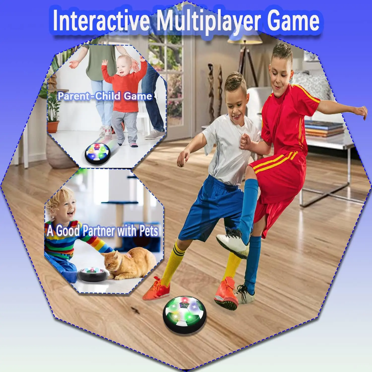 Balón de fútbol LED Hover, pelota de entrenamiento de energía aérea, juego de fútbol para interiores y exteriores, juguetes deportivos, regalos de cumpleaños para niños, fútbol