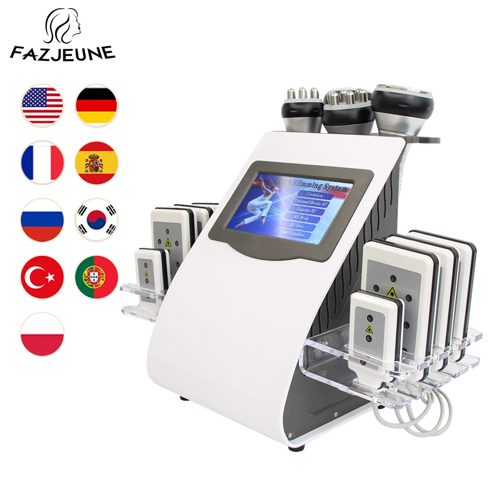 6 in1 40K Vacuum Cavitation Machine KIM 8 Lipo Body Slimming Massage Weight Loss Face Lifting Skin Tightening Beauty Device