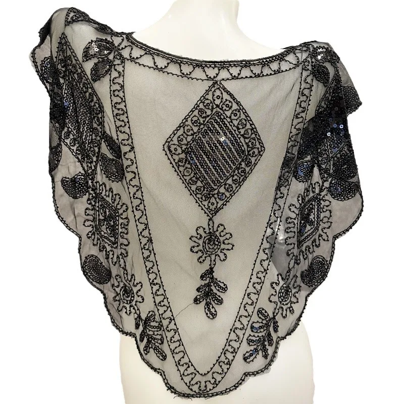 새로운 여름 여성 오픈 카디건 1920 년대 연회 이브닝 드레스 여성 레트로 스팽글 유럽과 미국의 웨딩 드레스 무대 목도리