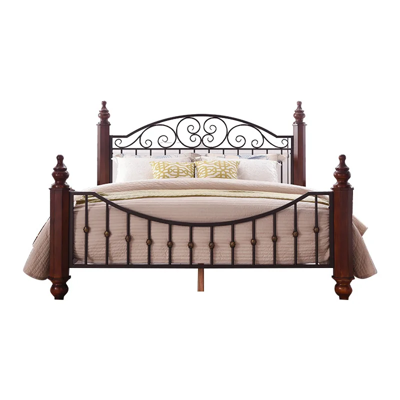 

Wrought iron, double bed, American, country, master bedroom, pastoral, retro
