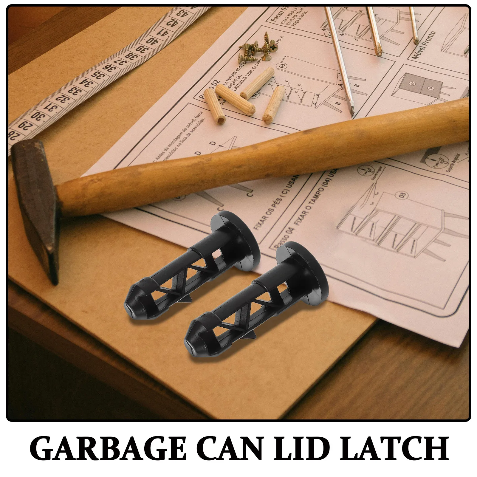 12Pcs Universal Trash Can Lid Latch Locking Pins for Wheeled Bins – Outdoor & Indoor Secure Snap Closure