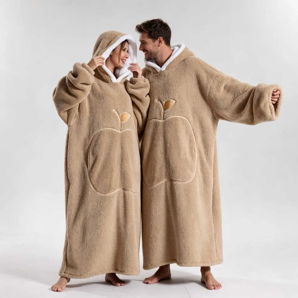 Wearable Blankets Winter Oversized Hooded Blanket Sweatshirt Hoodie Pajamas Sweater Oversized Warm Plush Thick Wearable Blankets
