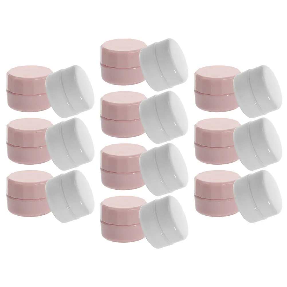 

10pcs Packaging Boxes 3g Pink White Travel Makeup Containers Leak Proof Plastic Jars Refillable Cream Lotion Storage