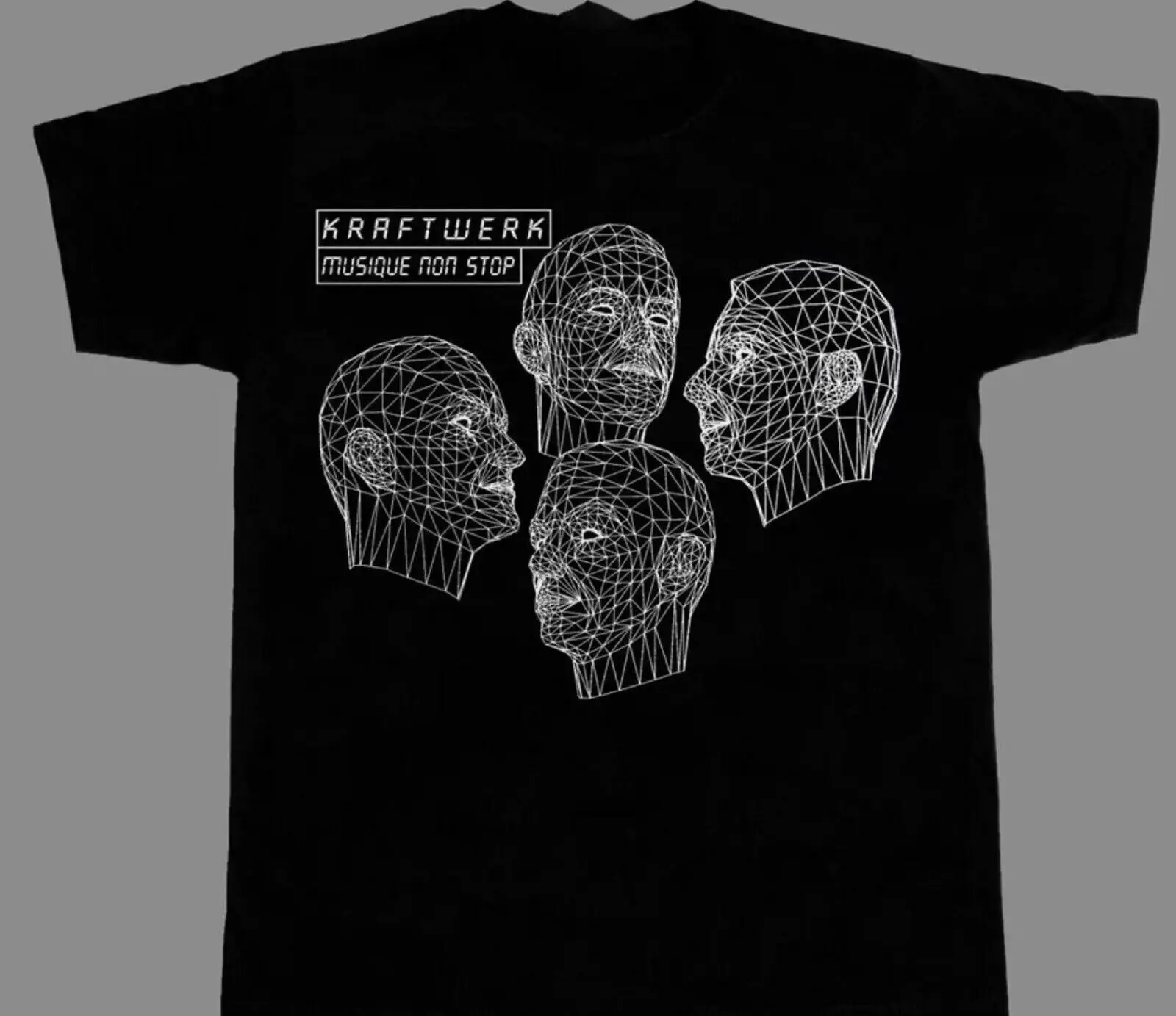 Vintage Kraftwerk Band Techno Pop Shirt Classic Black Unisex S-2345XL