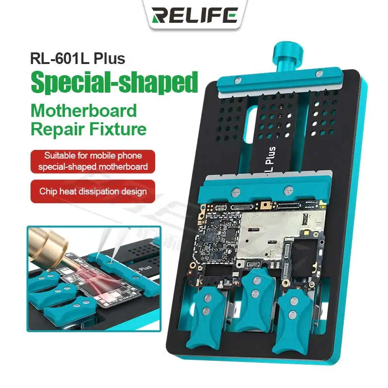 

RELIFE RL-601L PLUS Крепление для ремонта материнской платы Универсальный двойной слот для телефона IC Chip BGA PCB Держатель материнской платы Инструмент для ремонта