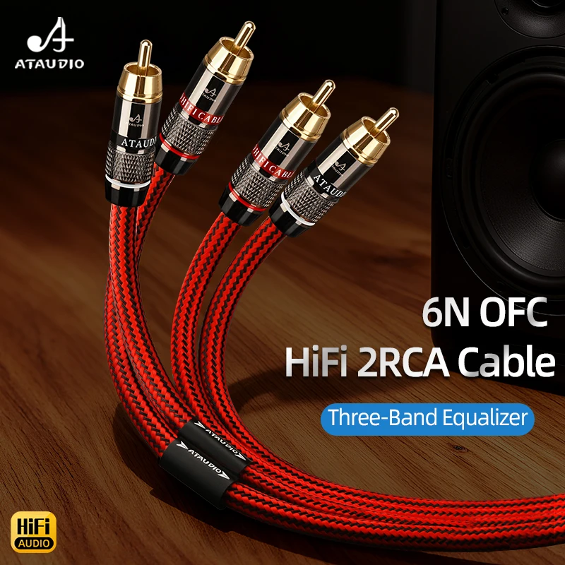 Kabel audio HIFI RCA 6N OFC męski-męski, wysokiej jakości kabel połączeniowy 2RCA do 2RCA do wzmacniacza, telewizora, DAC — zdjęcie produktu 3